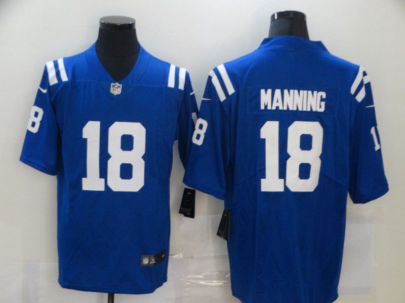 Cheap Men Indianapolis Colts 18 Manning Blue Nike Vapor Untouchable Limited 2020 NFL Nike Jerseys